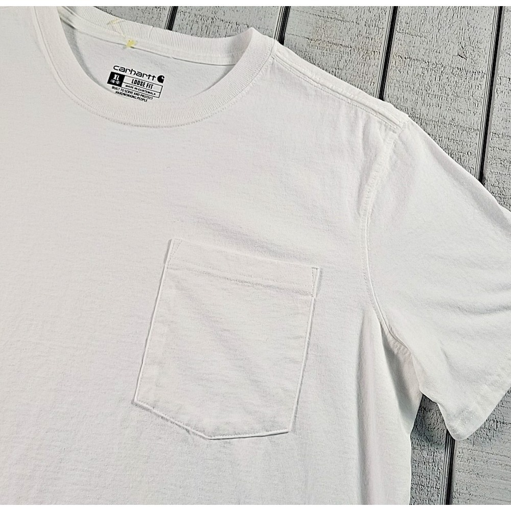 Carhartt Pocket T-Shirt Women's XL 16-18 White Tee Loose Fit Active Wear